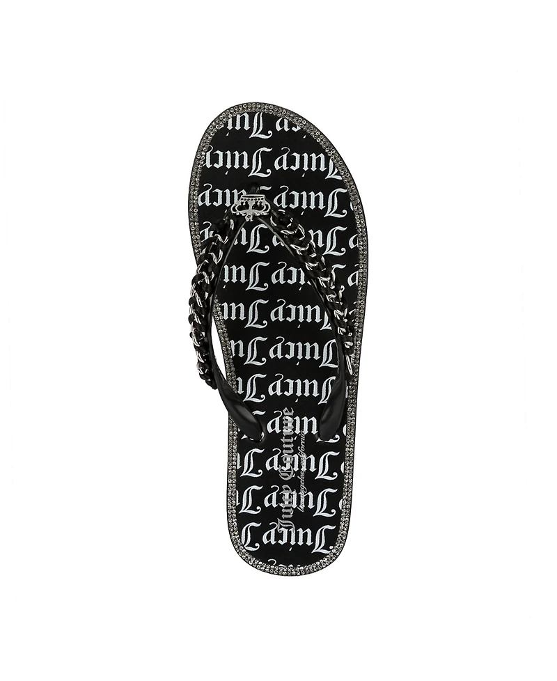 Juicy Couture Women's Spacey 2 Chain Detail Flip Flop Sandals