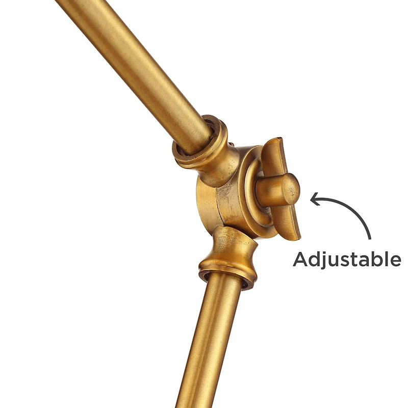 Wray Modern Desk Lamp 26 3/4" High with Usb Charging Port Warm Brass Gold Metal Adjustable Arm Head for Bedroom Living Room House Bedside Nightst