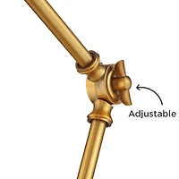 Wray Modern Desk Lamp 26 3/4" High with Usb Charging Port Warm Brass Gold Metal Adjustable Arm Head for Bedroom Living Room House Bedside Nightst