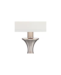 Reiner Modern Accent Table Lamp 23" High Brushed Nickel Blue Green Genie Glass Off White Drum Shade for Bedroom Living Room House Home Bedside Ni