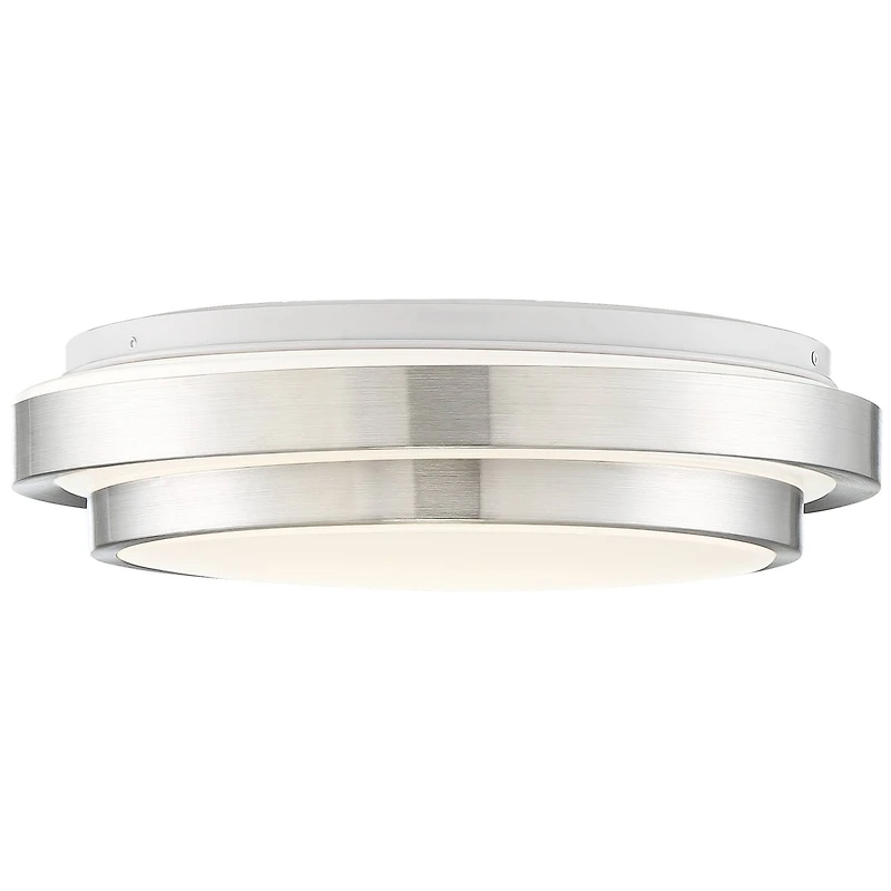 360 Lighting Modern Ceiling Light Flush Mount Fixture Led Silver 13 1/2" Wide Double Tier for Bedroom Kitchen Living Room Hallway
