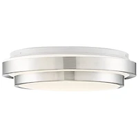 360 Lighting Modern Ceiling Light Flush Mount Fixture Led Silver 13 1/2" Wide Double Tier for Bedroom Kitchen Living Room Hallway