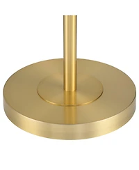 360 Lighting Modern Downbridge Floor Lamp 61 1/2" Tall Warm Gold Metal Off-White Linen Drum Shade for Living Room Reading Bedroom