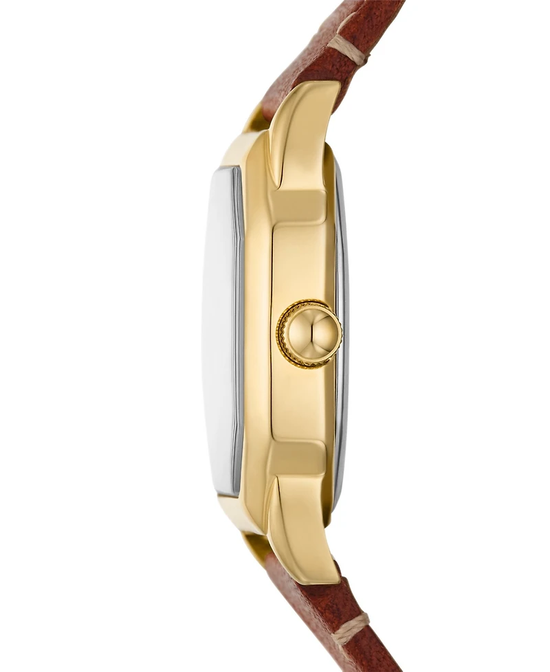 Fossil Women's Harlow Three-Hand Medium Brown Leather Watch 27mm