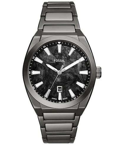 Fossil Men's Everett Three-Hand Date Gunmetal Stainless Steel Watch 42mm
