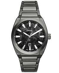 Fossil Men's Everett Three-Hand Date Gunmetal Stainless Steel Watch 42mm
