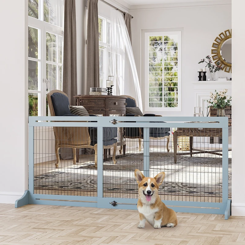 PawHut 72" Slide-Adjust Freesding Pet Gate for Small Dogs Indoor