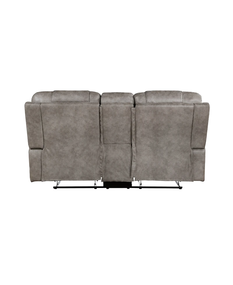 Homelegance White Label Gabi 77" Double Reclining Love Seat with Center Console