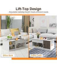 Slickblue Modern Coffee Table with Lift Tabletop and Storage Compartments
