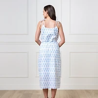 Hope & Henry Women's Organic Sleeveless Button Front Sundress with Sash