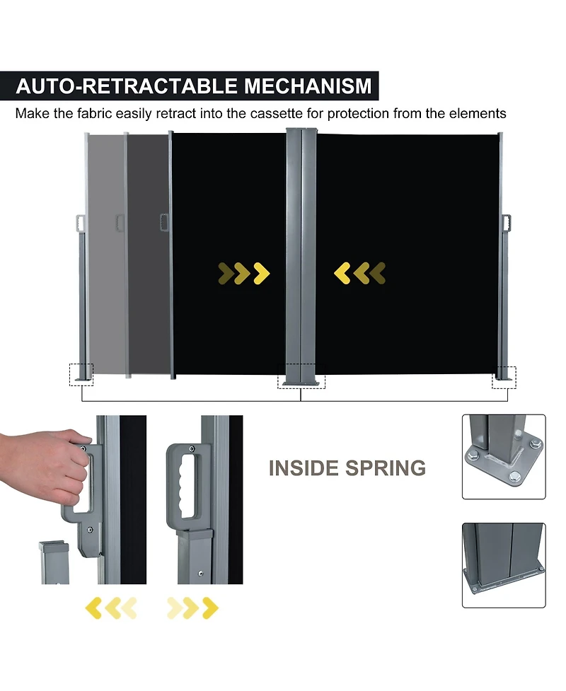 Double-Sided Retractable Patio Screen Awning for Privacy and Elegance