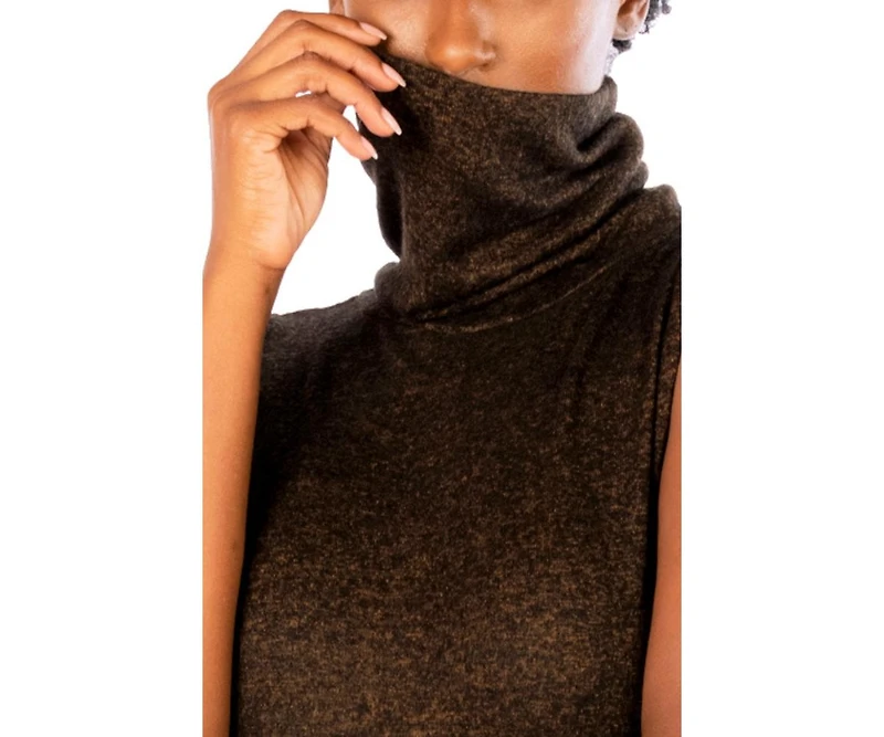 Dai Moda Women's Fig Turtleneck Sweater Dress
