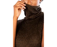 Dai Moda Women's Fig Turtleneck Sweater Dress