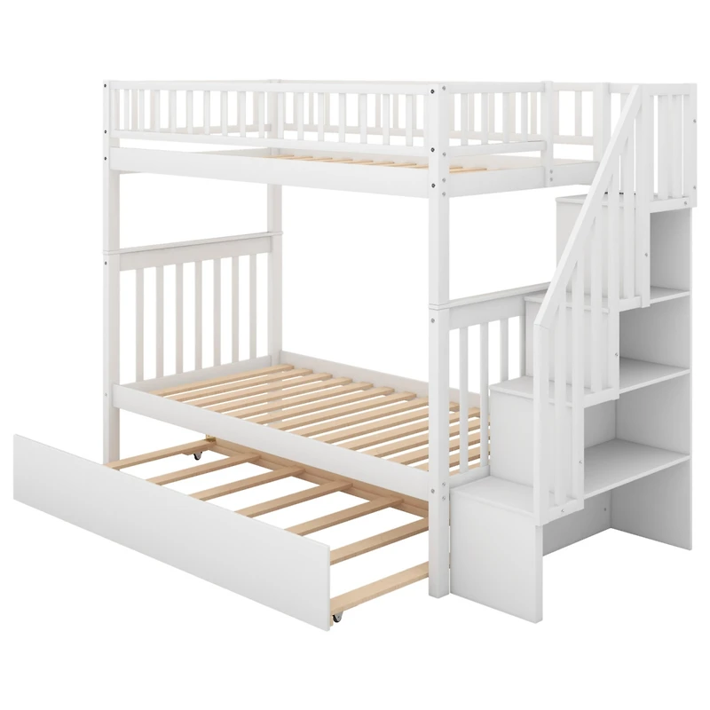 Streamdale Twin Over Bunk Bed With Trundle And Storage