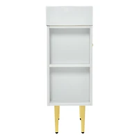 21.6" Black Bathroom vanity, Combo Cabinet, Bathroom Storage Cabinet, Single Ceramic Sink, Left side storage