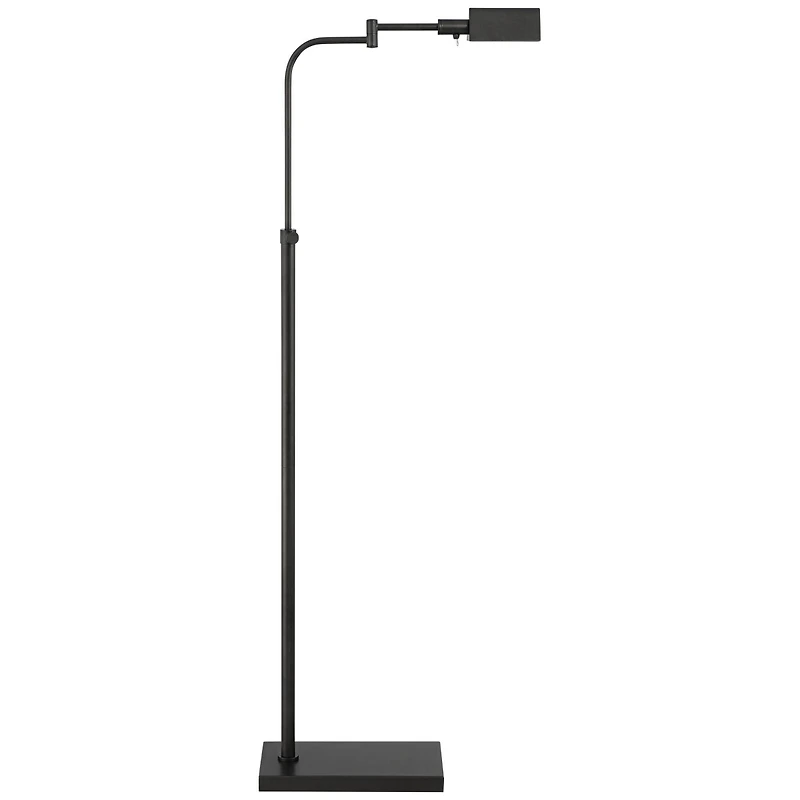 Possini Euro Design Keegan Traditional Pharmacy Floor Lamp 54" Tall Dark Bronze Adjustable Swing Arm Metal Shade for Living Room Reading Bedroom