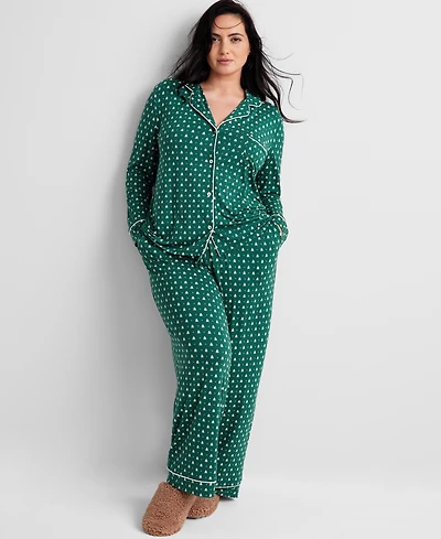 State of Day Women's Packaged Notched-Collar Pajama Set Xs-3X, Created for Macy's