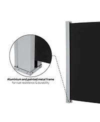 120x63 In Retractable Side Awning Outdoor Water Repellent Screen Privacy Divider