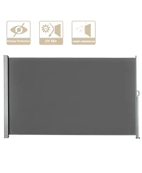 119x71 In Outdoor Retractable Side Awning Folding Privacy Screen Divider Garden