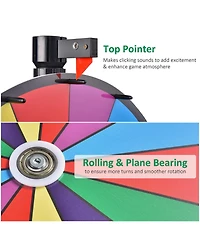 WinSpin 24" Dual Use Prize Wheel Tabletop or Floor Stand Spinning Wheel Carnival Game Tradeshow