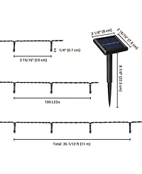 Solar String Lights 36 Ft Waterproof Green Solar Xmas Lights Outdoor Tree Yard