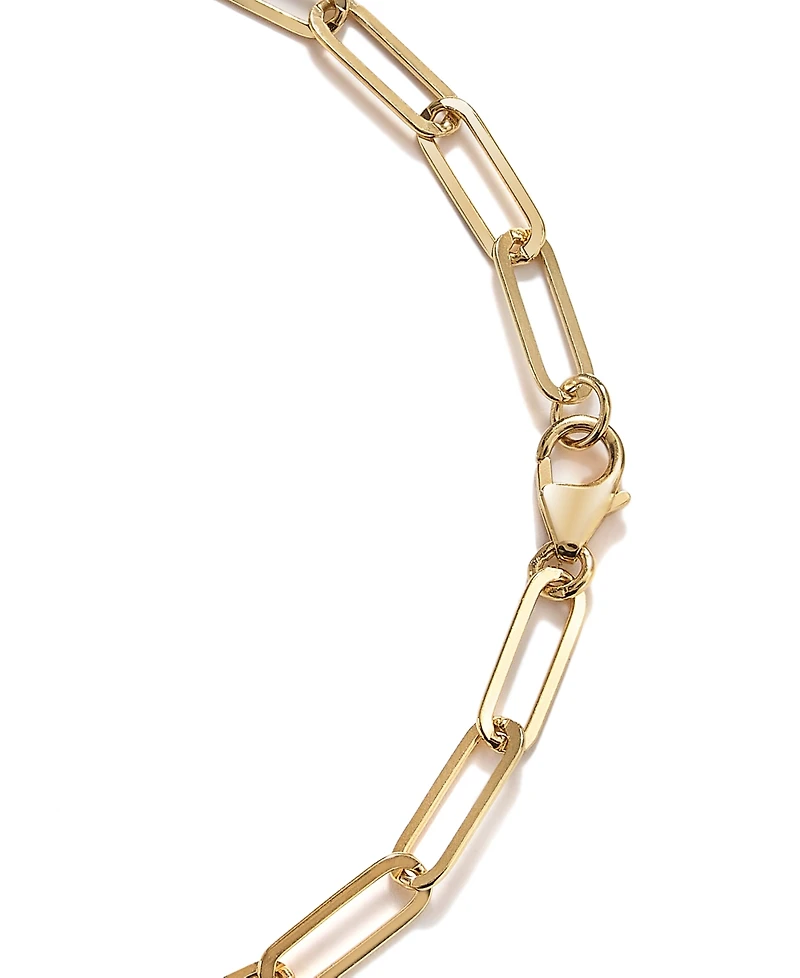 Citrine (2-1/5 ct. t.w.) & White Topaz (5/8 ct. t.w.) Framed Paperclip Link 18" Pendant Necklace in 14k Gold-Plated Sterling Silver (Also in Sky Blue