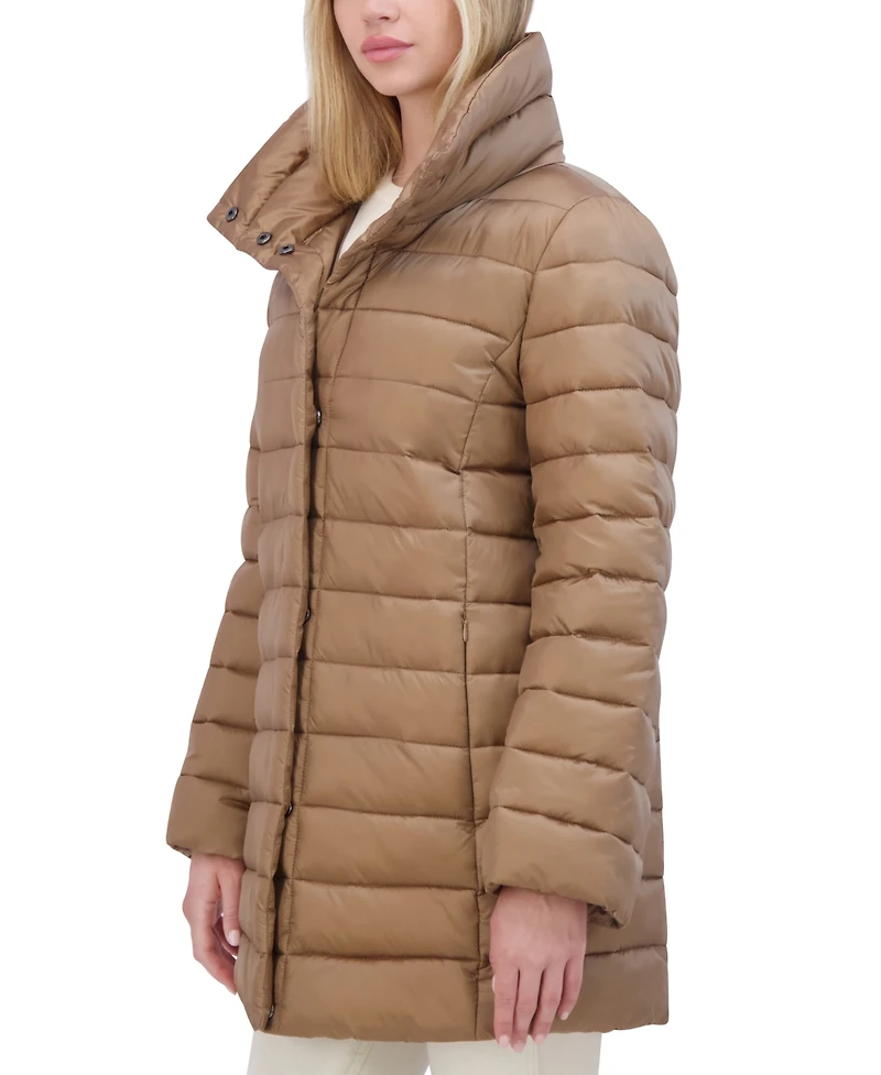 Tahari Women's Shine Collared Packable Puffer Coat