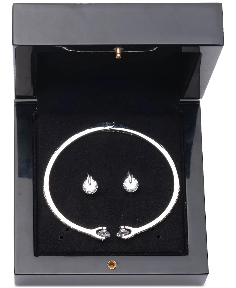 Givenchy 2-Pc. Set Color Floating Stone & Crystal Cuff Bangle Bracelet Matching Stud Earrings