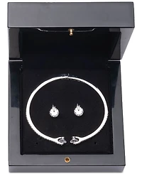Givenchy 2-Pc. Set Color Floating Stone & Crystal Cuff Bangle Bracelet Matching Stud Earrings