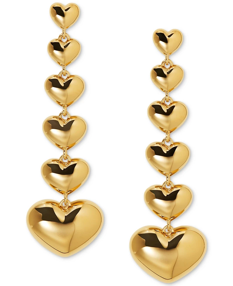Ajoa by Nadri 18k Gold-Plated Heart Linear Drop Earrings