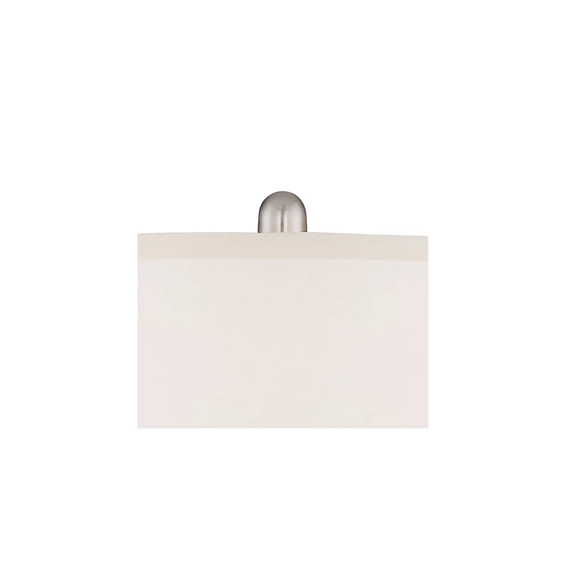 Regency Hill Blair Traditional Table Lamps 25" High Set of 2 Brushed Nickel with Table Top Dimmers White Fabric Drum Shade for Bedroom Living Roo