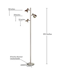 Ethan 65.5" Led Tree Floor Lamp with Adjustable Rotating Heads