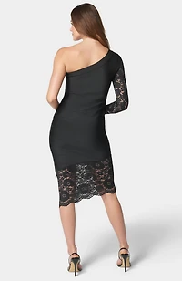 Bebe Women's One Shoulder Lace Bandage Dress