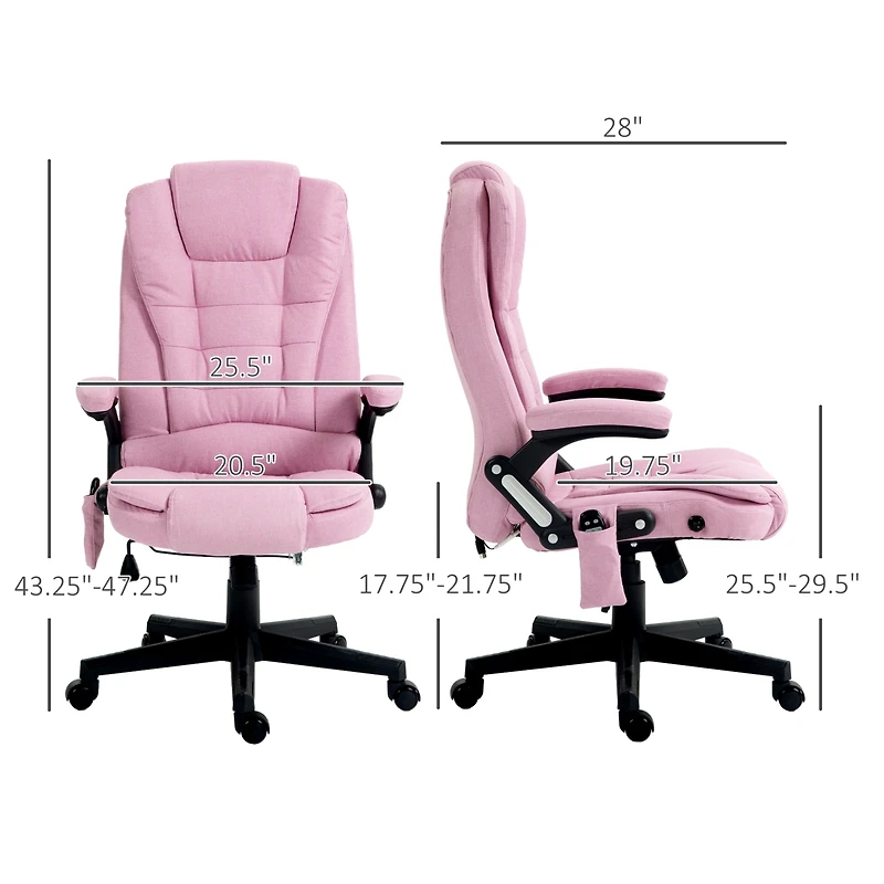 Vinsetto 6 Point Vibrating Massage Office Chair with Lumbar Heat