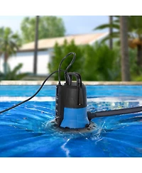 Outsunny Pool Cover Pump Water Removal Pump w/ Hose Adapter, 1050 Gph,