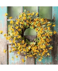 Elegant Daisy Blossom Wreath 18 Inch Handcrafted Floral Door Wreath, Ideal for Indoor or Outdoor Display
