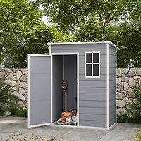 Outsunny Resin Outdoor Storage Shed, 59.5" x 36.25" Garden Shed w/ Window