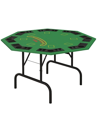 Soozier 47" Foldable Poker Table 8 Player jack Game Table,