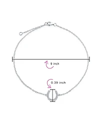 Bling Jewelry Delicate Pave Cz Horseshoe Anklet Ankle Bracelet Gold Plated Sterling Silver 9-10"