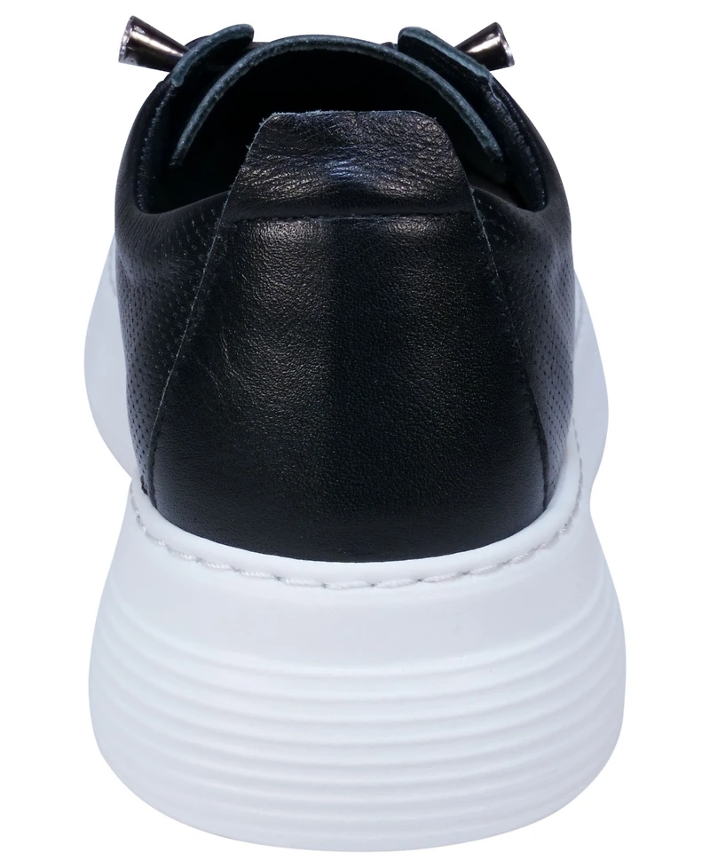 Cools 21 Women's Graze Hidden Lace Perforated Platform Leather Sneakers