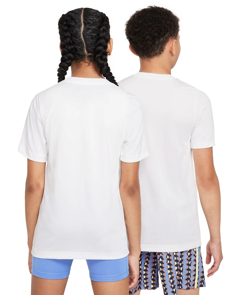 Nike Big Kids' Legend Swoosh-Logo Crewneck Dri-fit T-Shirt