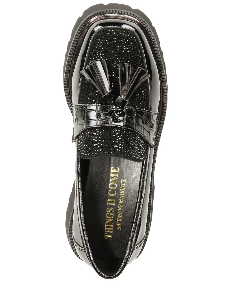 Things Ii Come Women's Lenna Embellished Lug Sole Loafers