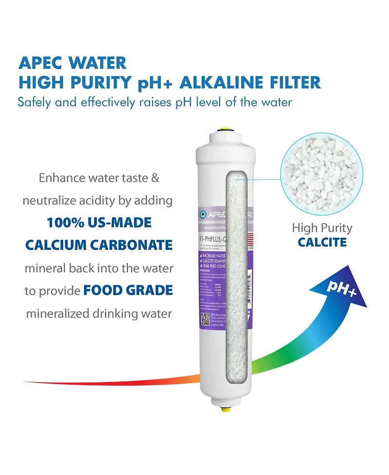 Apec Water Systems Apec High Purity pH+ Calcium Carbonate Re-mineralization Inline Filters 10" with 3/8" Quick Connect