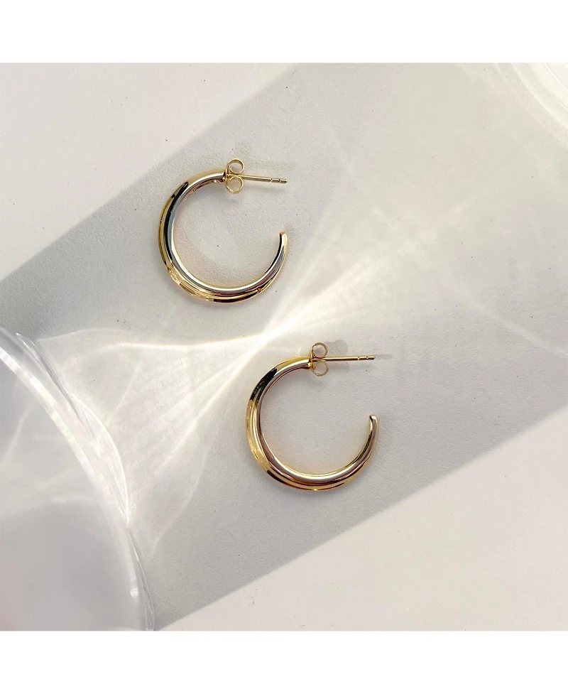 Astor & Orion Crescent Hoops Gold Medium