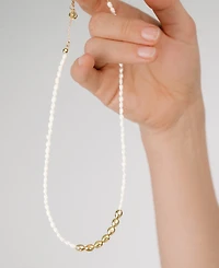 Ettika Freshwater Pearl Polished Pebble Beaded Necklace