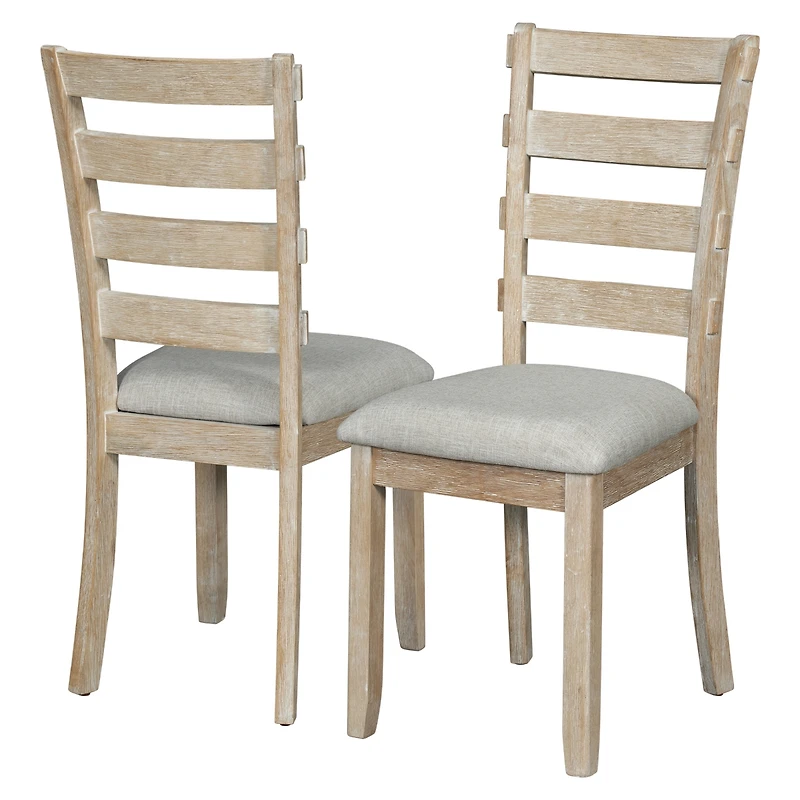 Streamdale 6-Piece Dining Table Set w/ Solid Rubberwood Top