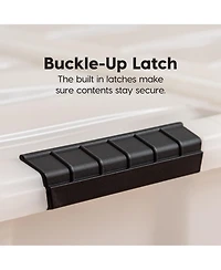 Iris 4 Pack 72qt Plastic Storage Bin with Lid and Secure Latching Buckles, Pearl