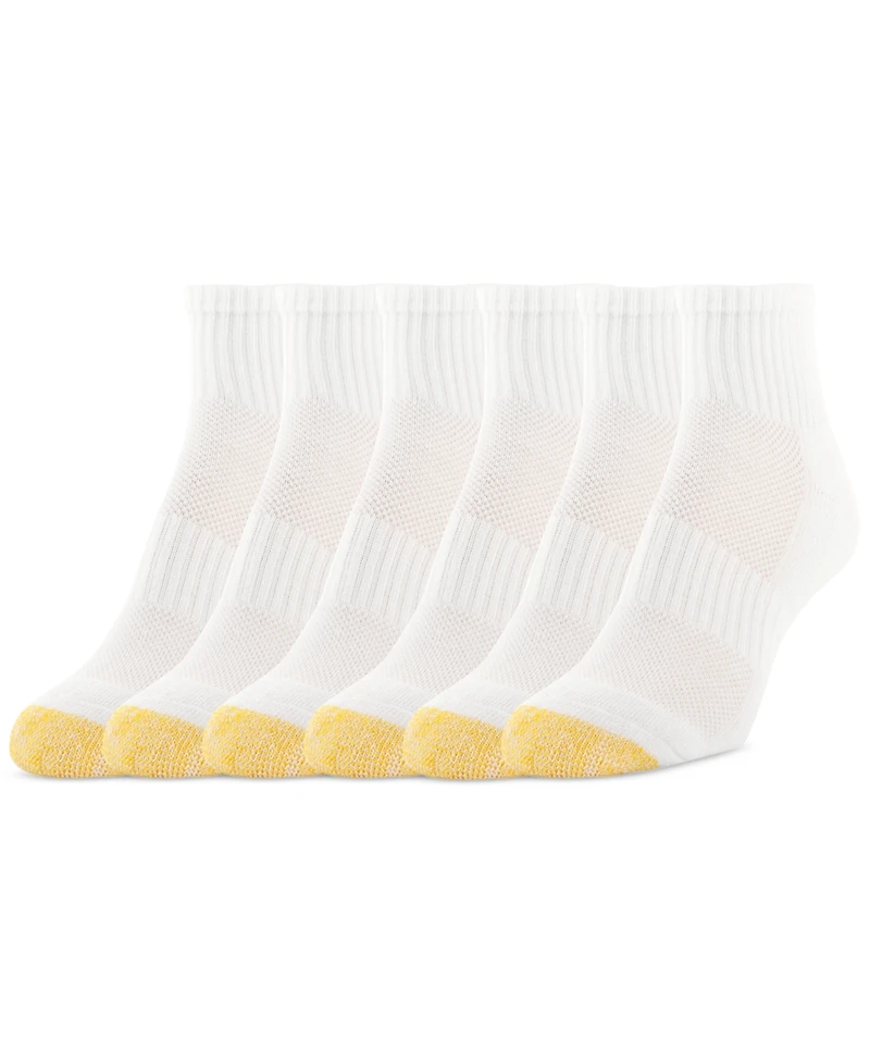 Gold Toe Women's 6-Pack Athletic Half-Cushion Quarter Socks