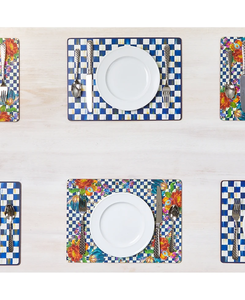 Mackenzie-Childs Royal Check Cork Back Placemats, Set of 4