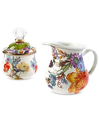Mackenzie-Childs White Flower Market Creamer